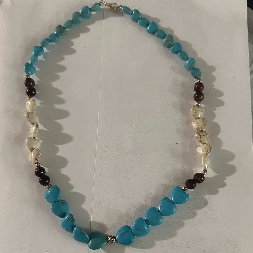 Turquoise and Tigereye Beaded Necklace